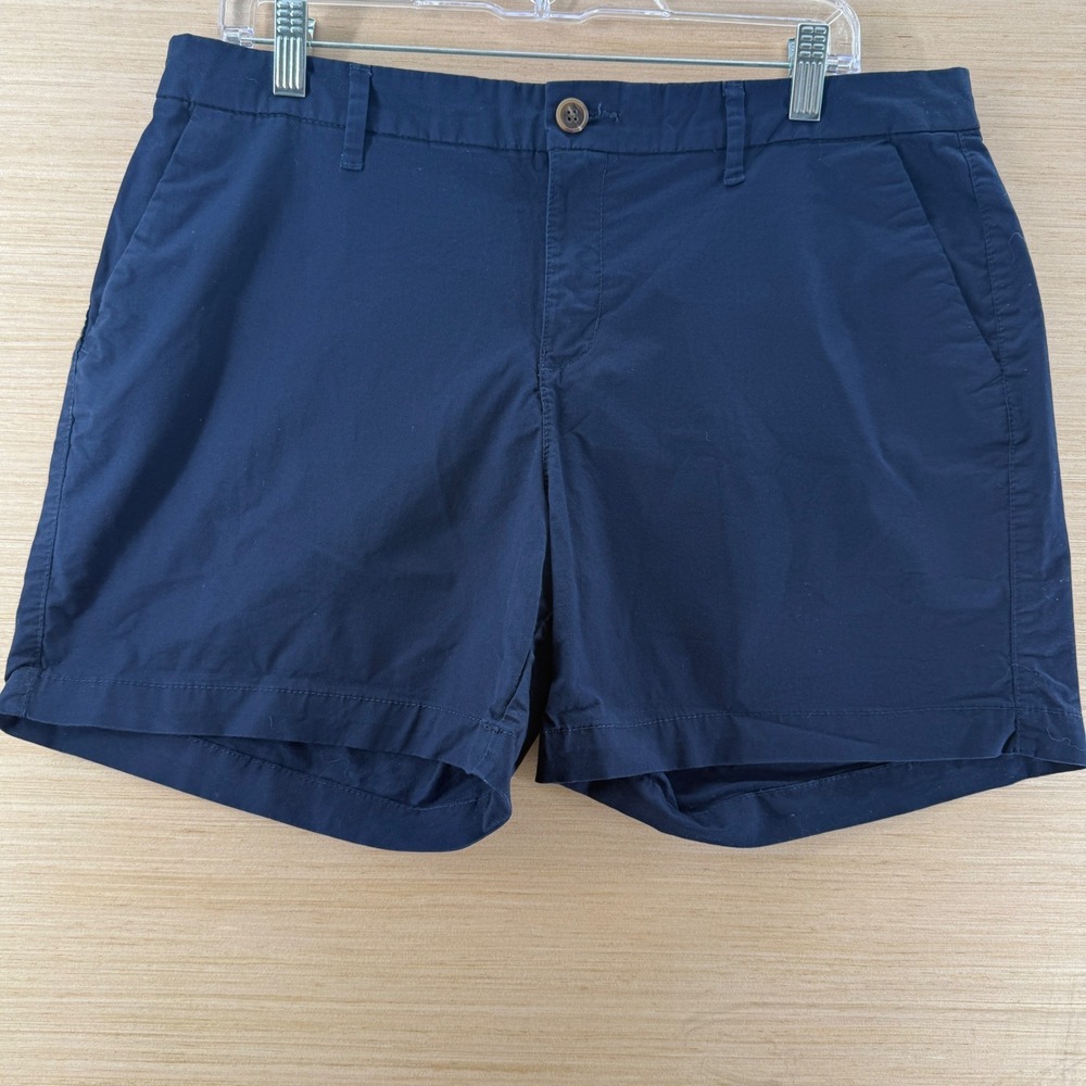 Old Navy Womens Everyday Short Navy Blue Stretch Cotton Twill Size 12 Mid Rise